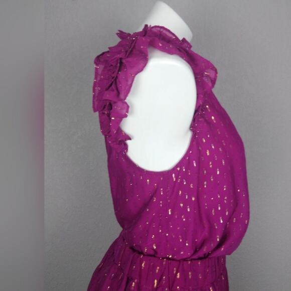 Generation Love Peggy Lurex Blouse & Selena Maxi Magenta Skirt Silk Blend Small - Picture 8 of 14